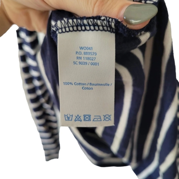 Boden Metallic Polka-dots with Stripes Long Sleeve Shirt Size 10 - Picture 6 of 6